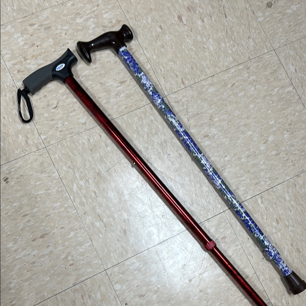 Red and Floral Walking Canes